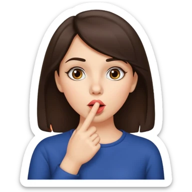shhh wow brunette girl sticker
