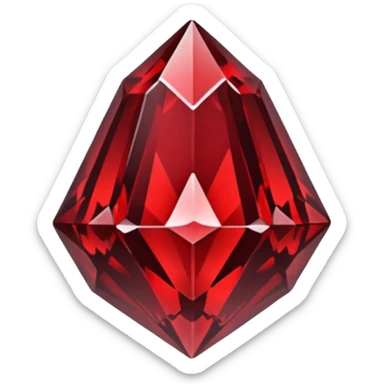 iOS sticker, dark fantasy crystal, monochrome red, minimal sticker