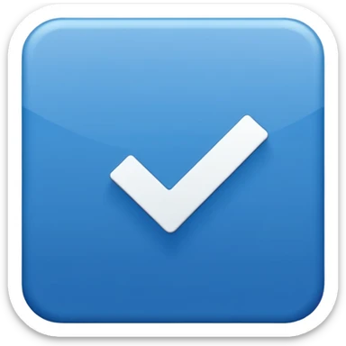 White Checkmark in blue box sticker