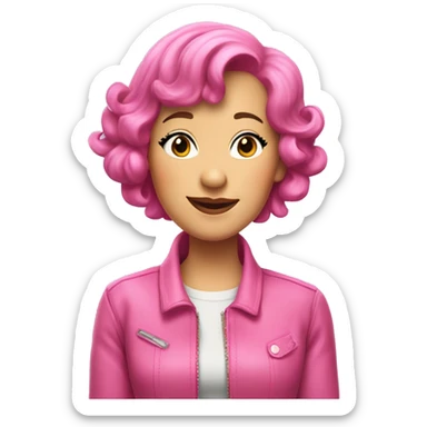 Didi conn Grease with pink hair and pink jacket sticker