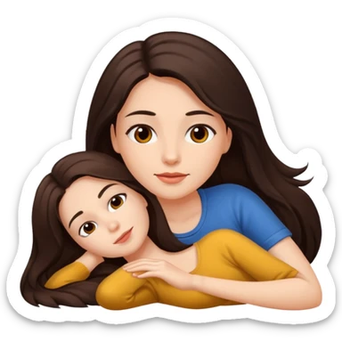 Mujer de pelo cafe oscuro y largo, y tez blanca. Se acuesta a dormir sola sticker