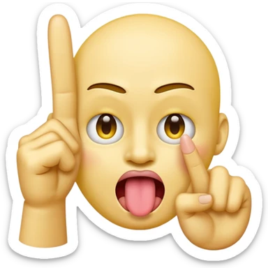 yellow face emoji sticking out tongue and making a middle finger gesture sticker