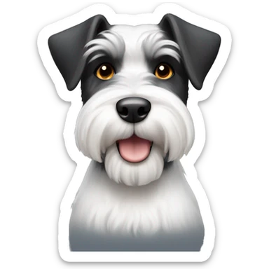 Schnauzer white and black sticker