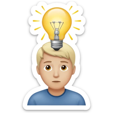 Generate a realistic emoji of someone someone figuring something out being smart about it sticker