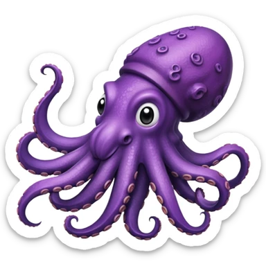 Eggplant and octopus emoji merge where the octopus' had is an eggplant  sticker