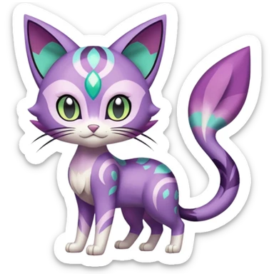 Meloetta-Purrloin-Delcatty-Pokémon-Fakémon-fusion-hybrid-creature sticker
