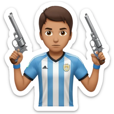 haz un turro con una biszera para atras y con un arma remera argentina pero arma de fuego que tenga un revolver  solo sticker
