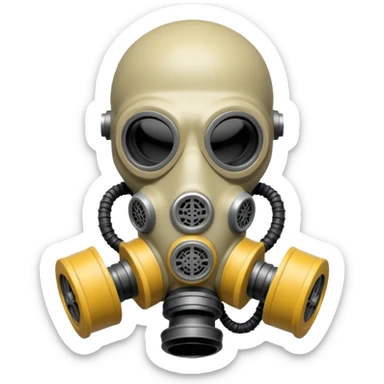 Skeleton wearing a gas mask sticker