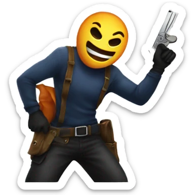 Robber emoji with Nami sticker