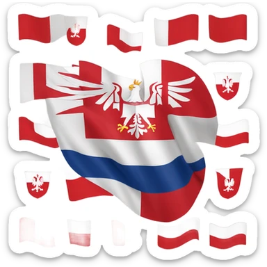 Polish-Serbian flag with eagle sticker