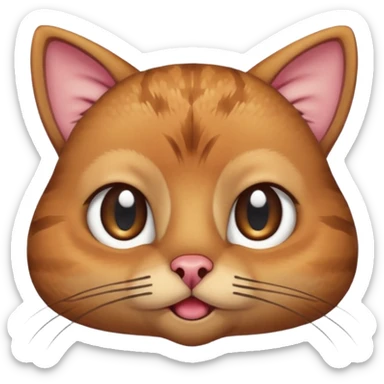 A shy but handsome turkey cat looking embarrassed, batting his long eyelashes and blushing sticker