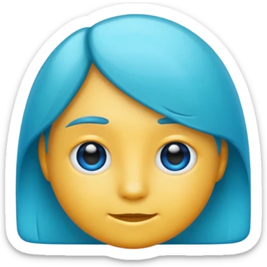 A profile imogi that is blue and aqua color and with lot of texxture sticker