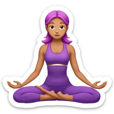 A woman in purple yoga outfit bending backward in camel pose, glowing stars around her, elegant composition. (reference pose) sticker