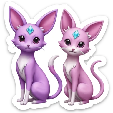 Espeon-Mew-Amaura-Minccino-Delcatty-fusion sticker