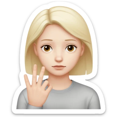 uhh pensive face with hand with fingers splayed on the left sticker