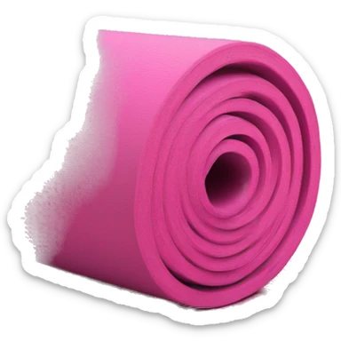 Pink half rolled out yoga mat sticker