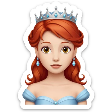 Princess iPhone emoji but red haired sticker