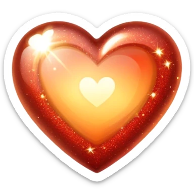 Romantic reddish-golden warm-colored sparkling Valentines aesthetic  sticker