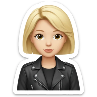 dinah blonde hair jane wear leather jacket sticker