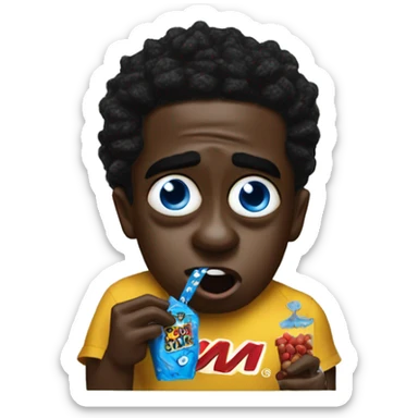 Kodak black eating one blue m&m sticker