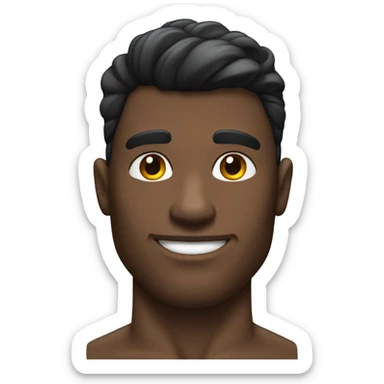 Homme musclé cheveux noir avec un teint de peau métisse  sticker