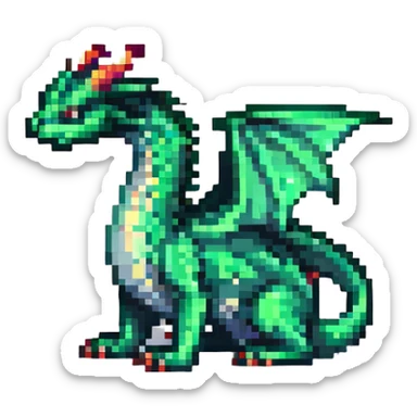 Skinny Green emerald Dragon  sticker