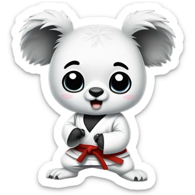 Koala and panda doing karate sticker