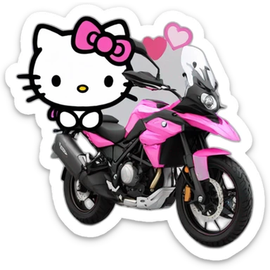Moto benelli trk 502X y hello kitty sticker