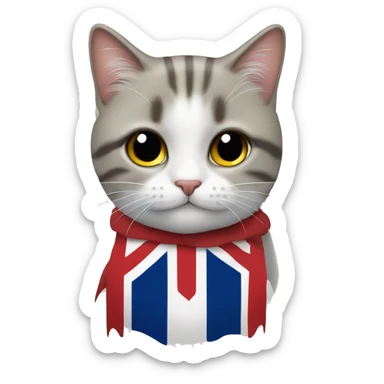 Chat avec des cœurs dans les yeux qui ont le motif du drapeau breton sticker