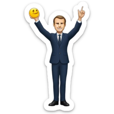 Macron qui fait un doigt d’honneur sticker