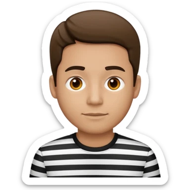 Man with black Striped Shirt not t shirt sticker