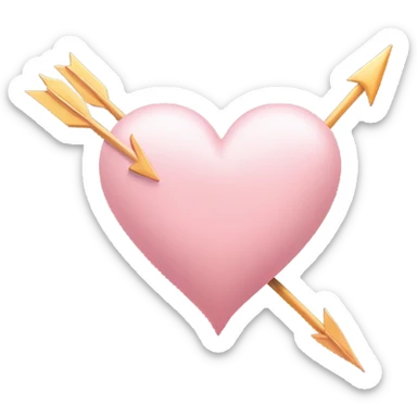 Light pink heart won’t arrow  sticker
