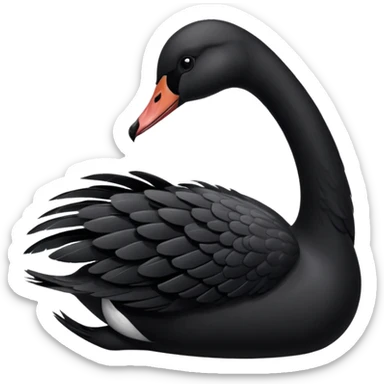 A black colour swan facing towards right side sticker