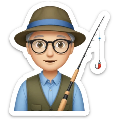 Accountant who wears glasses and loves fishing with fair skin and bold spot sticker