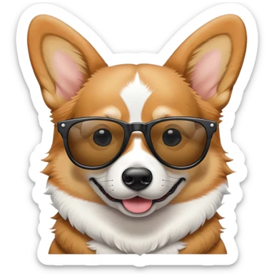 corgi with sunglasses and a m16 sticker