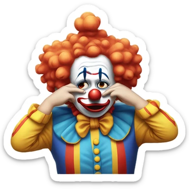 the clown emoji giving itself a facepalm of embarrassment with only one hand sticker