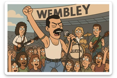 people lots of people Queen at Wembley  sticker