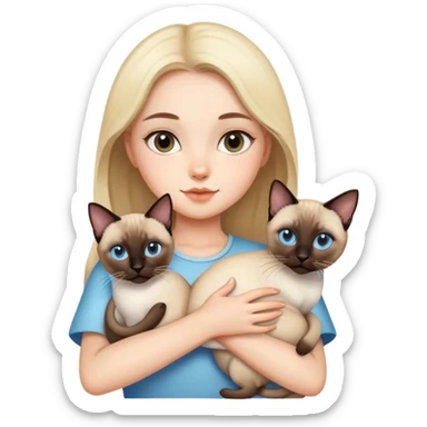 Girl holding a Siamese Cats sticker
