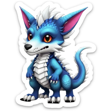 Cool gothic cute badass Vernid-Protogen-Dutch-Angel-Dragon-Sergal-Trico-Fursuit-furry-fursona sticker