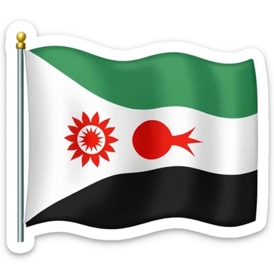 Just do a simple flag I want to put in my bio. Have u seen the panjshir flag do that it’s not in the emojis but make it exactly like the picture don’t add anything else. something on the middle search it up and make it in a shape of flag like the emojis no it’s goes like green on  sticker