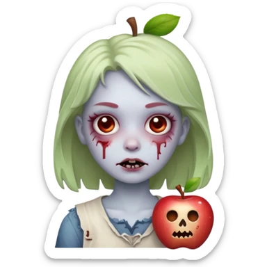 cute zombie girl with subtle transgender symbols apple style emoji sticker