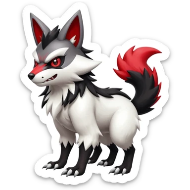 Shiny furry cool Zangoose-Obstagoon-fusion sticker