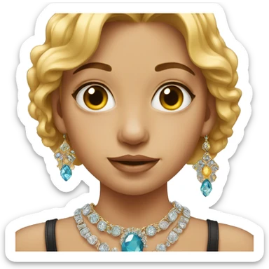 portrait of girl with jewelry sticker