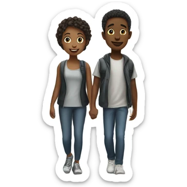 Girl and boy In NYC sticker