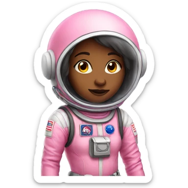 Pink astronaut girl  sticker