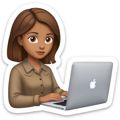 Chica old money viendo su MacBook  sticker