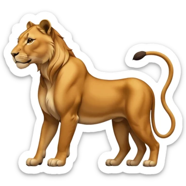 a lioness's silhouette with four legs sticker