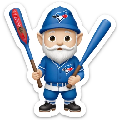 Toronto Blue Jays gnome holding a bat sticker
