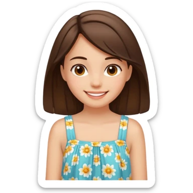 summer vibes girl brun hair sticker