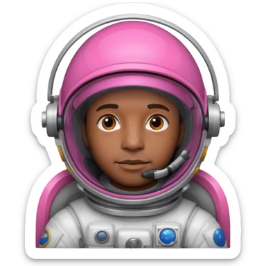  black man Astronaut with Pink Visors sticker